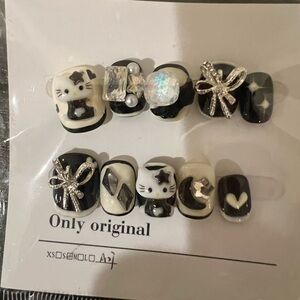 Hello kitty handmade press on nails